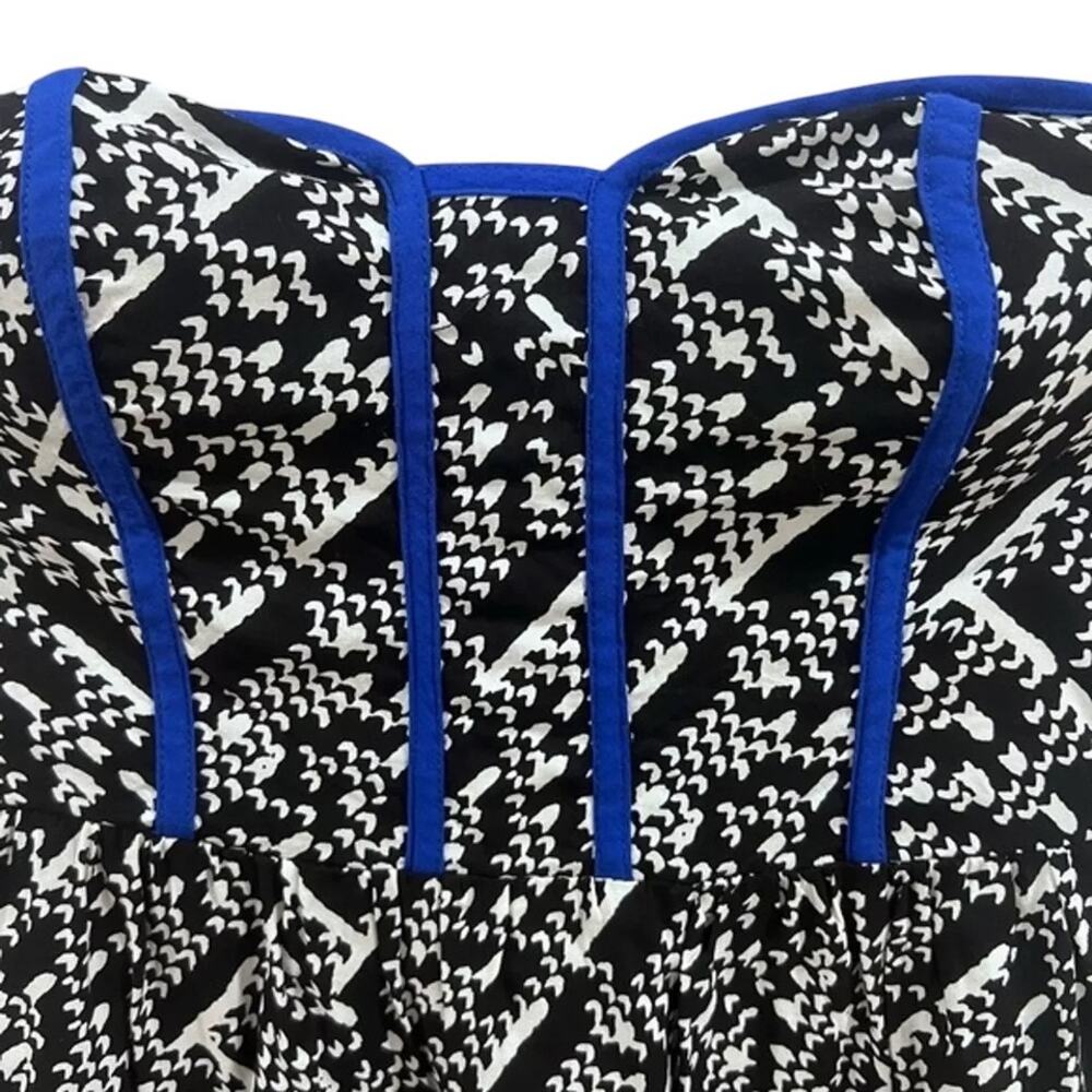 Xhilaration Strapless Black And White High Low Dress Blue Accents Size XS - Picture 6 of 9